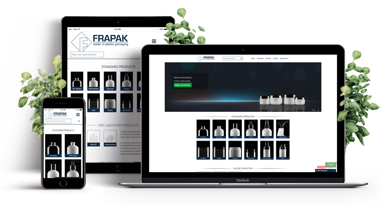 De website van Frapak, gemaakt door UWKM, is volledig responsive